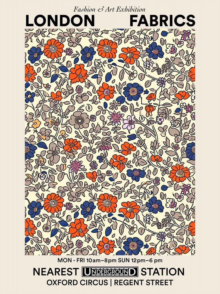 Poster Flower Jubilee London Fabrics Floral Pattern 1