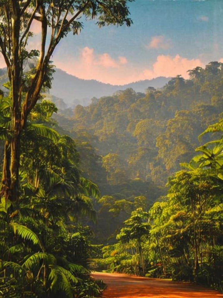 Taman Negara National Park 2 Malaysia Vintage Poster