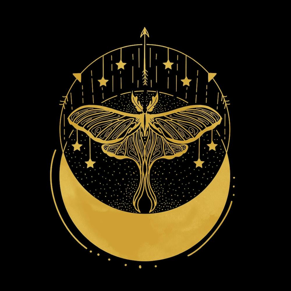 Vintage Golden Luna Moon Square