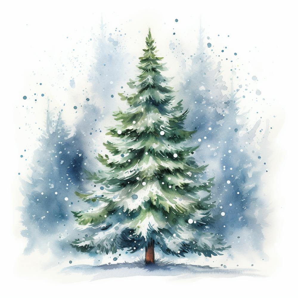 Watercolor Christmas Tree