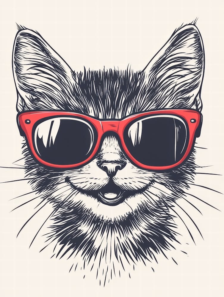 Chat en Lunettes de Soleil 7
