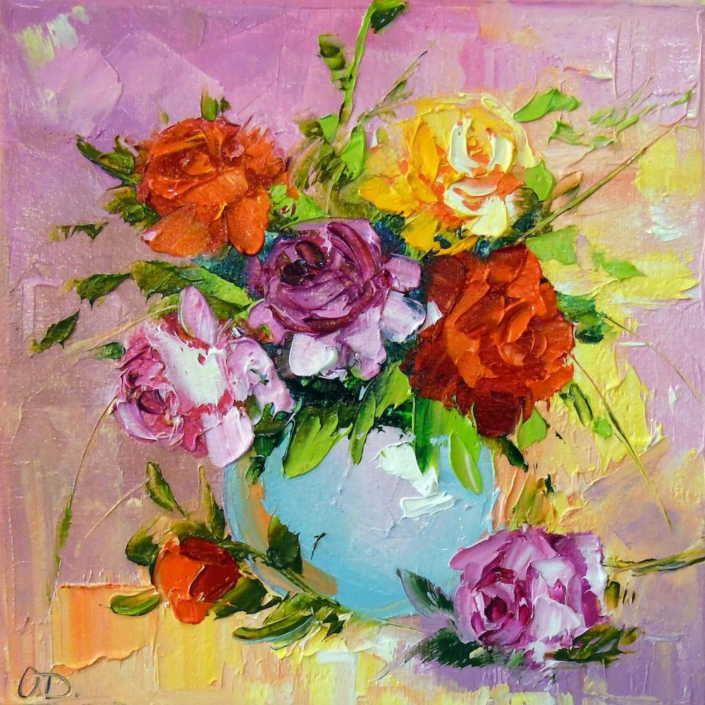 A bouquet of roses in a vase