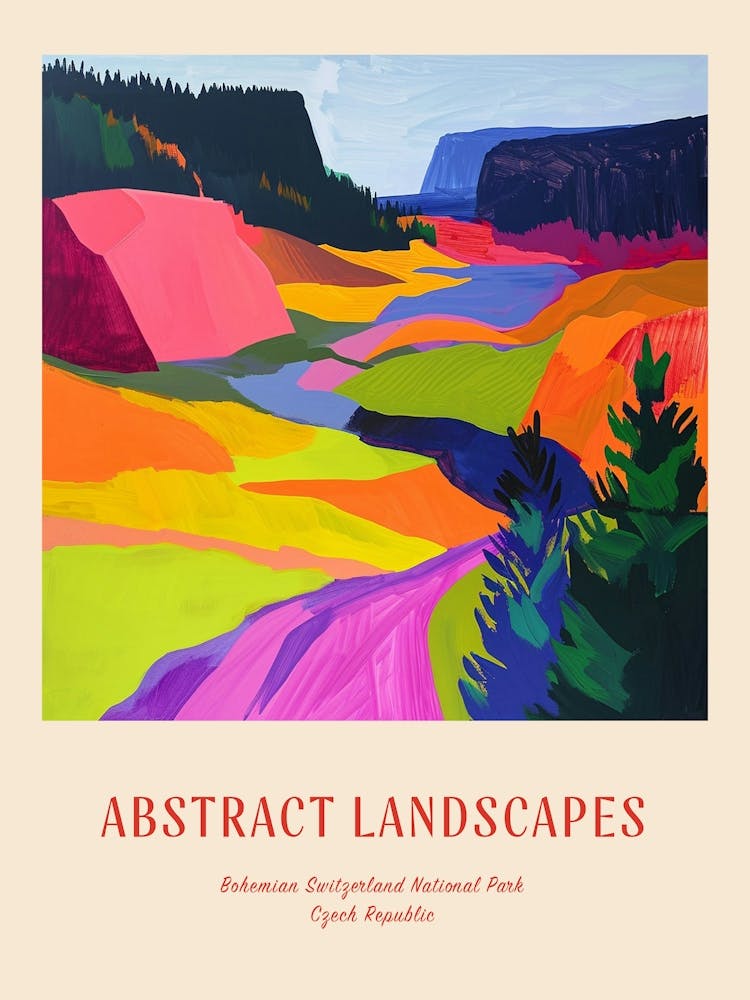 Colourful Abstract Bohemian Switzerland National Park Czech Republic 4 Poster