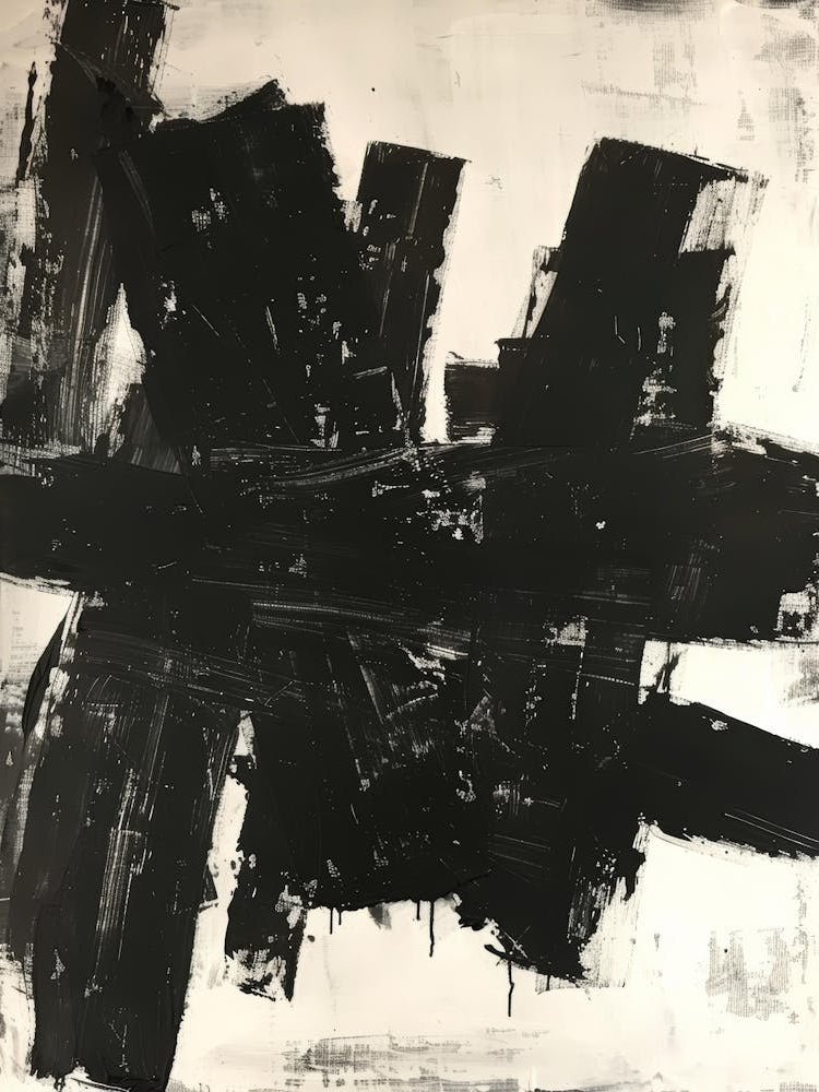 Abstract Black And White Painting 27