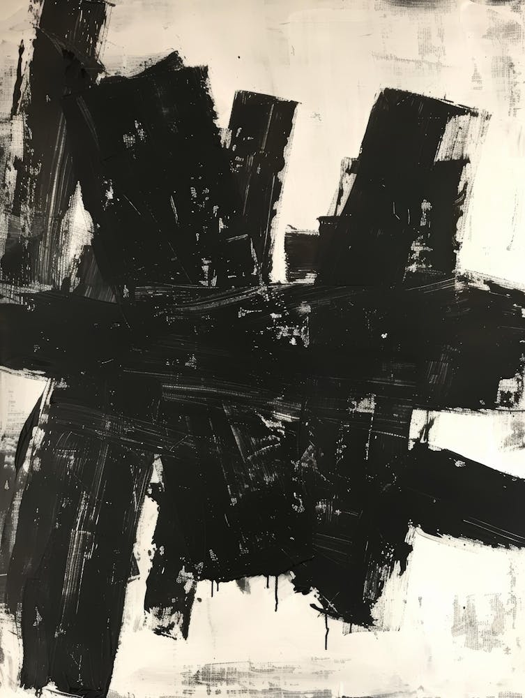 Abstract Black And White Painting 27