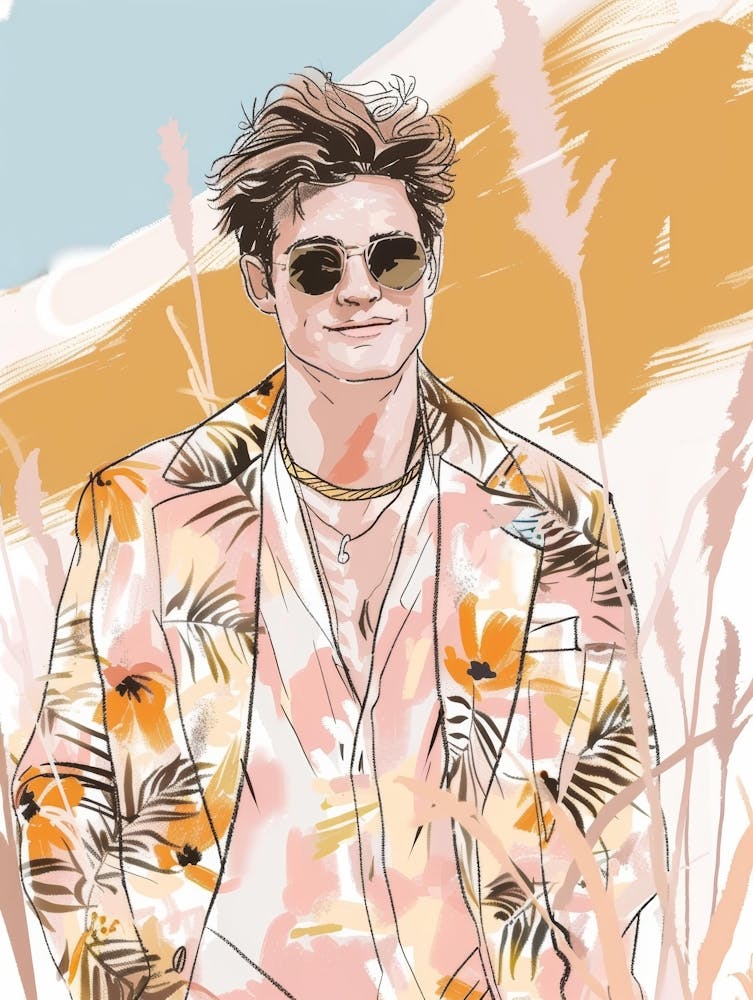 Man In A Floral Suit