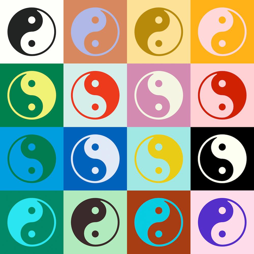 Pop Art Yin Yang Symbols