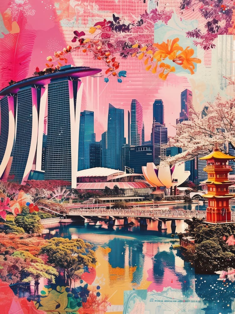 Singapore   Retro Collage Style 3