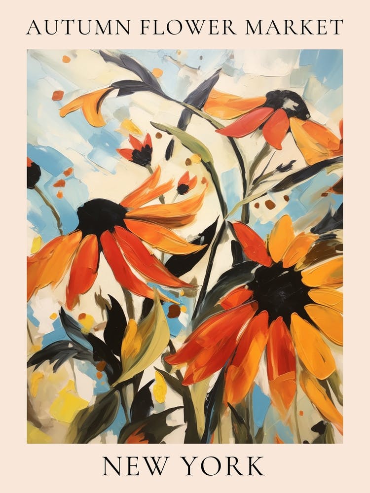 Affiche Marché aux Fleurs d'Automne New York