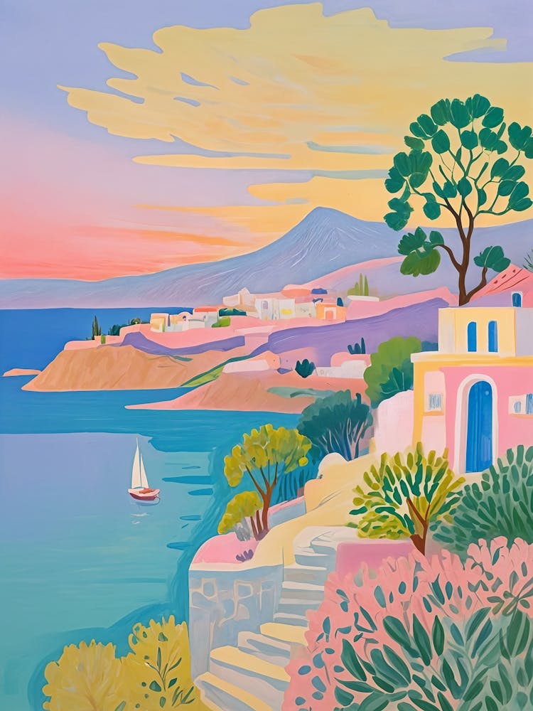 Mediterranean Sunset In Bright Colours