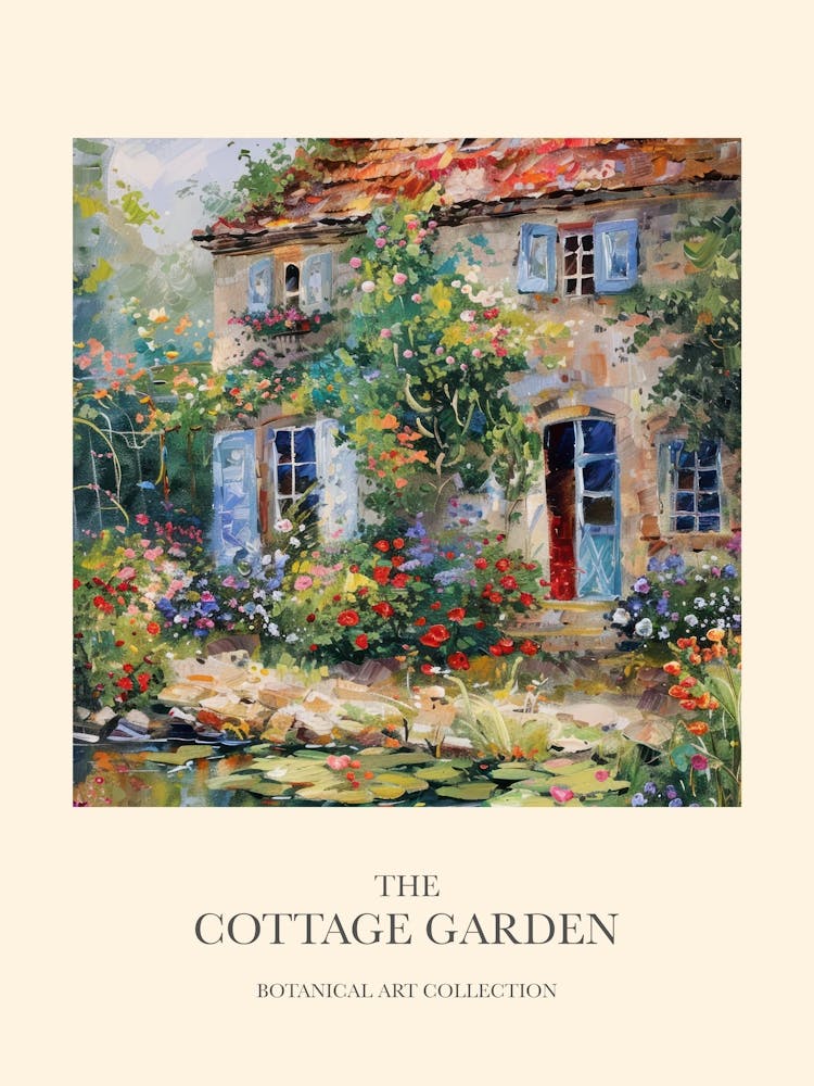 Cottage Garden Poster Summer Pond 1