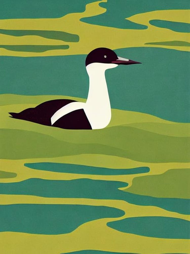Loon Midcentury Illustration Bird