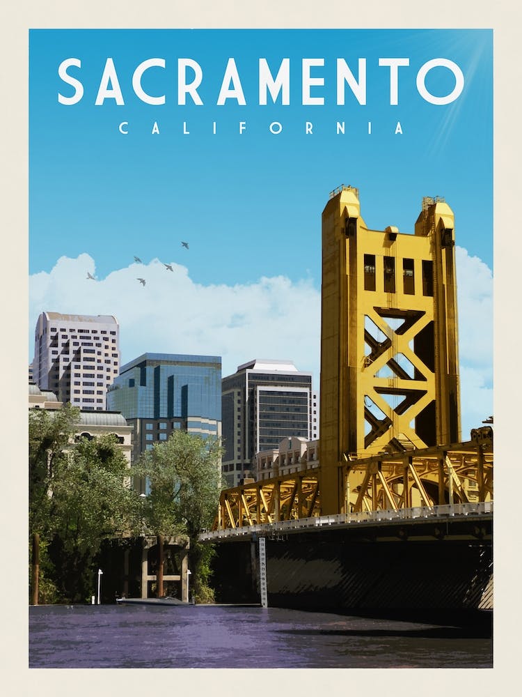 Sacramento Californie Affiche de voyage