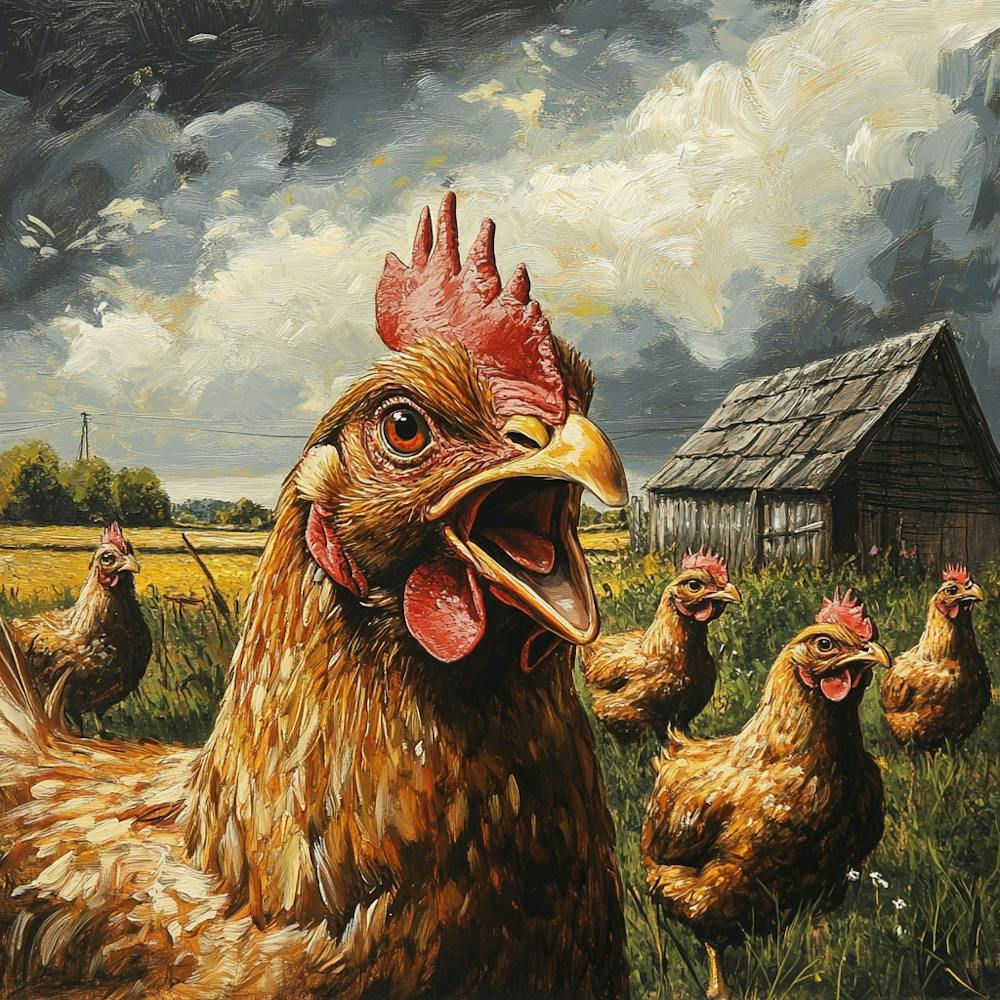 Chickens In The Field