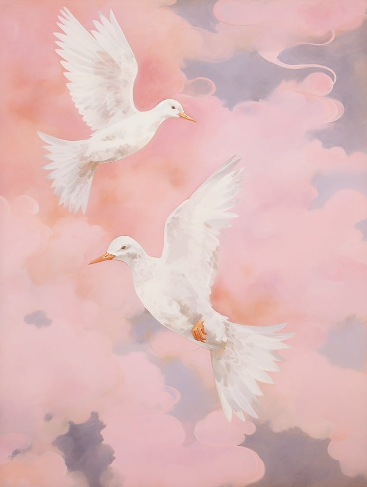 Pink Ethereal Bird Painting Dipper 1