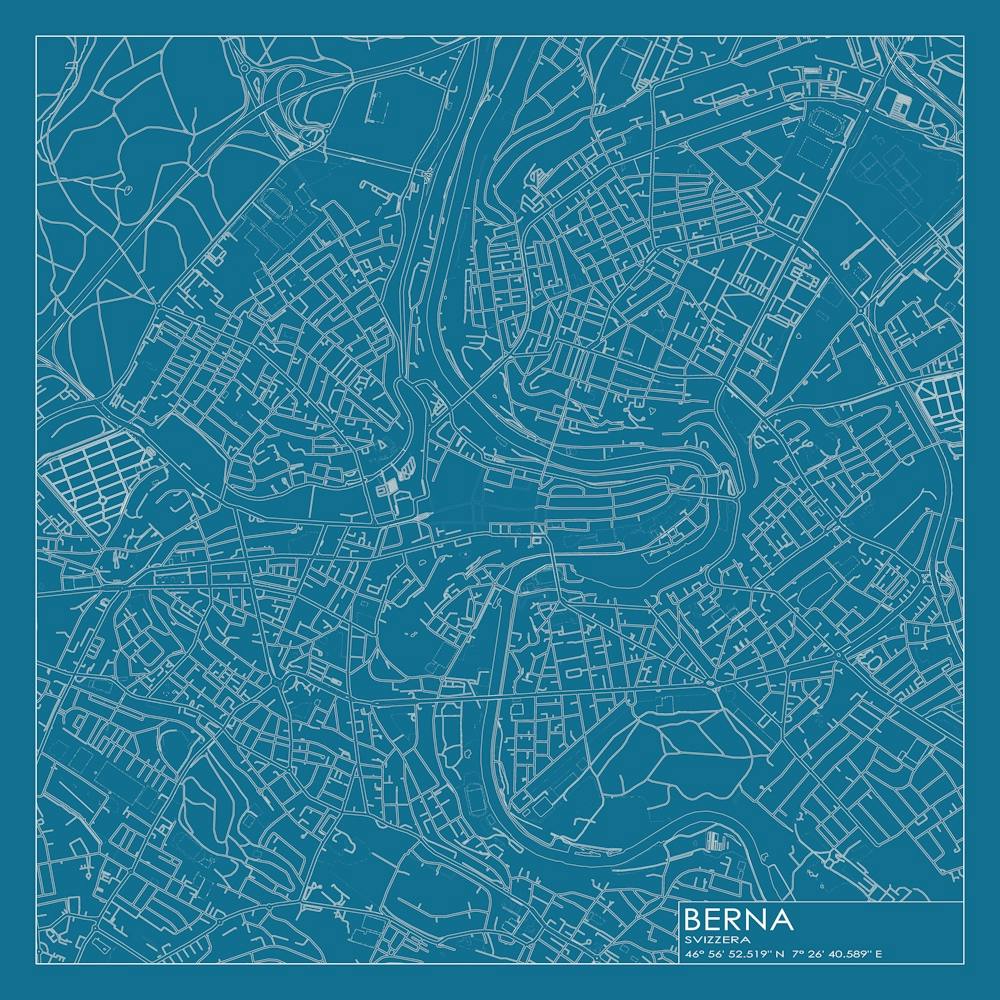 Berna Svizzera city map blueprint design