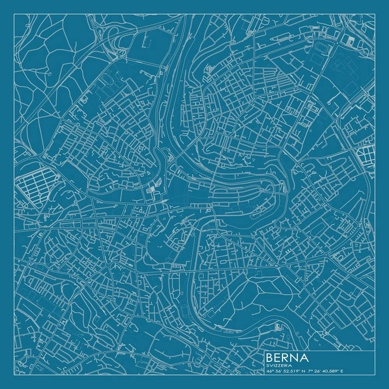 Berna Svizzera city map blueprint design