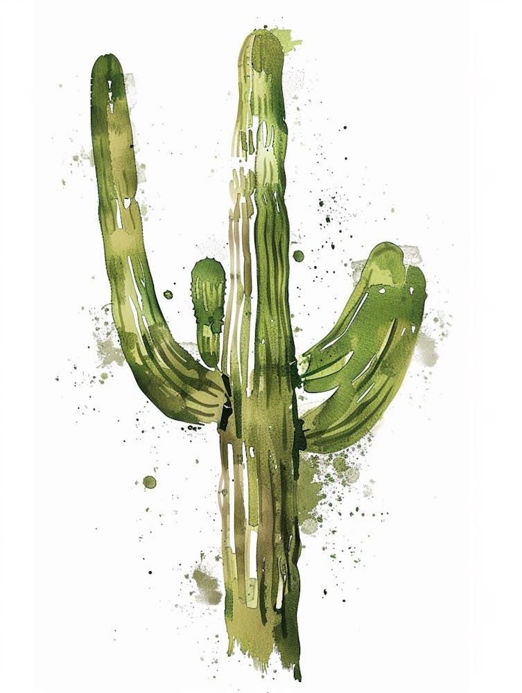 Saguaro Cactus Minimalist Abstract Illustration 3