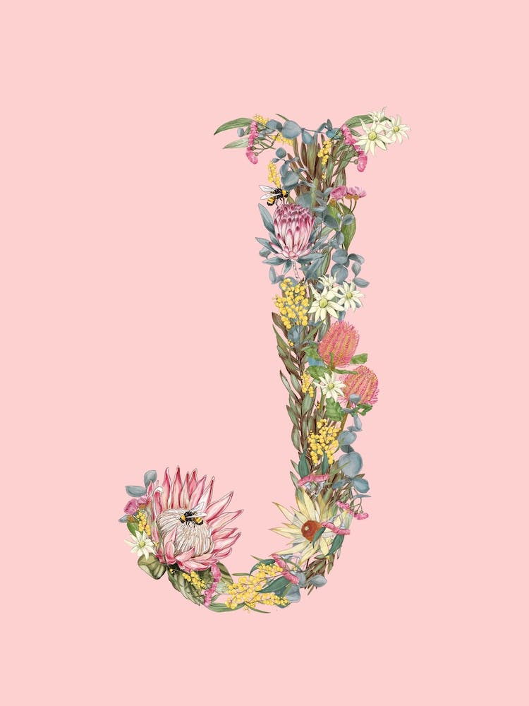 J Pink Alphabet Letter