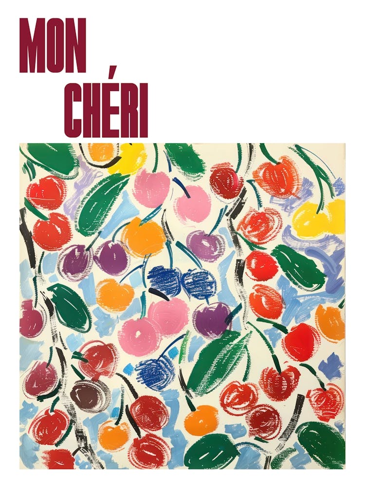 Mon Cheri Poster Cherry Painting Matisse Style 7