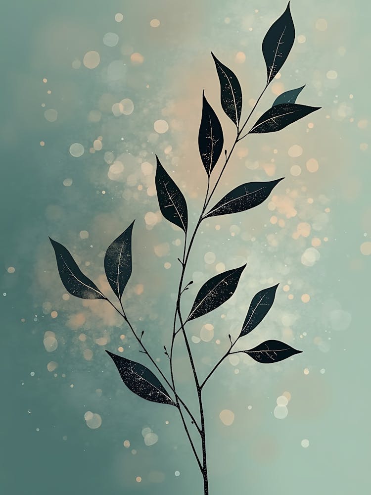 Minimal Wildflower Shapes in Soft Neutrals