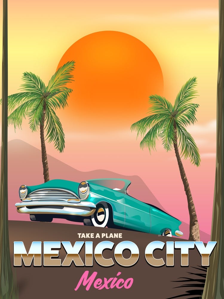 Mexico City Mexico Travel poster