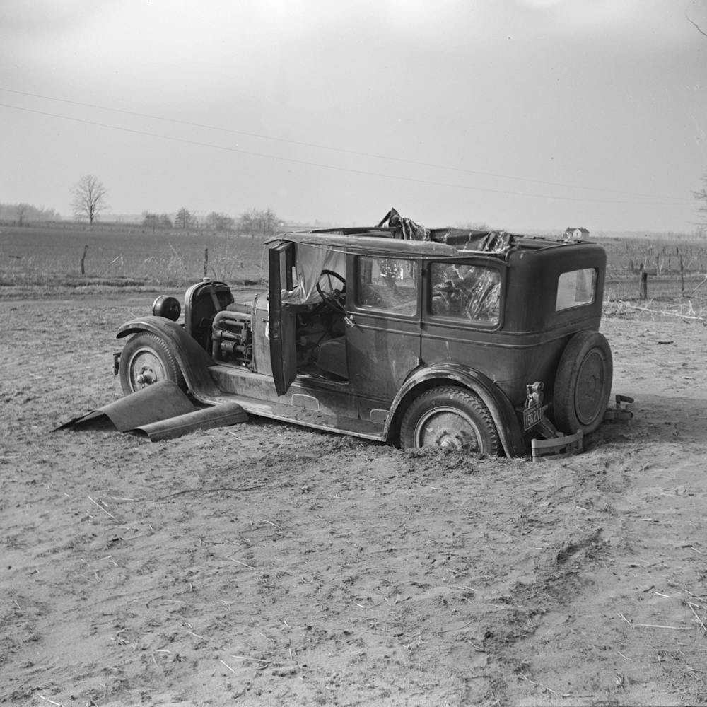 Automobile After The Flood On Mackey Ferry Road Near Mount Vernon, Indiana By Russell Lee
