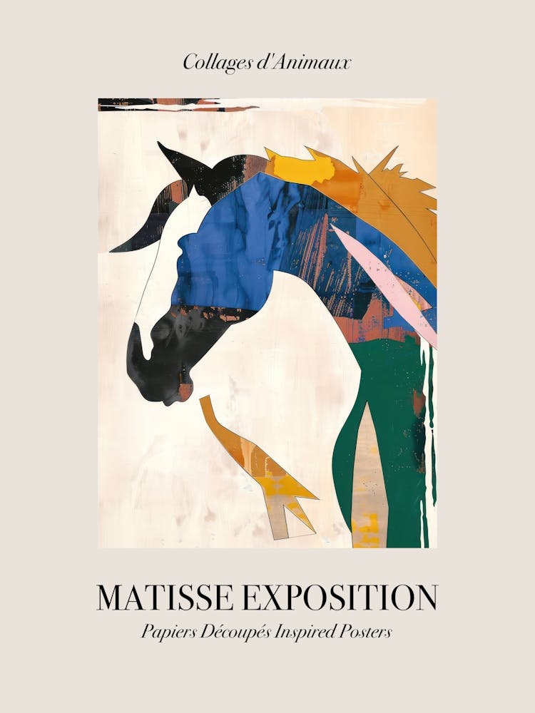 Horse 1 Matisse Inspired Exposition Animals Poster