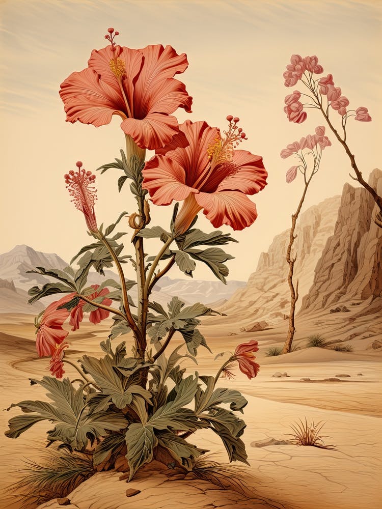 Chinese Hibiscus Flower Victorian Style 1