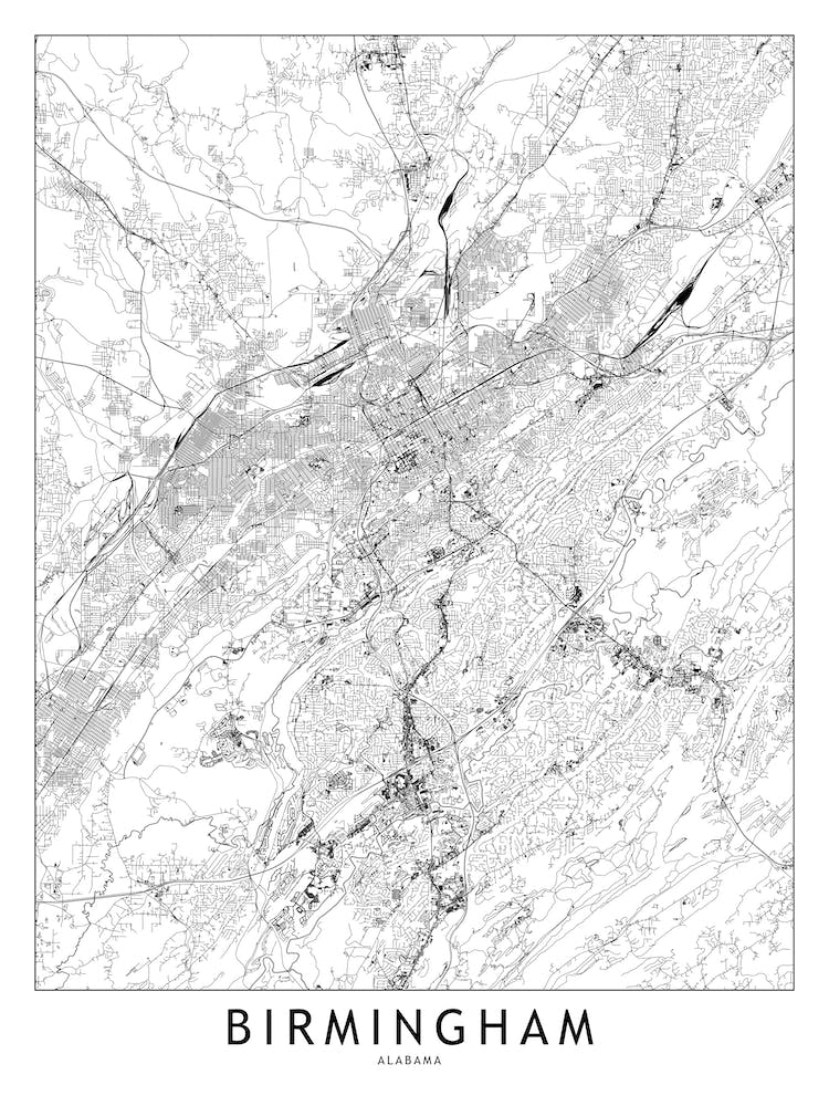 Birmingham White Map