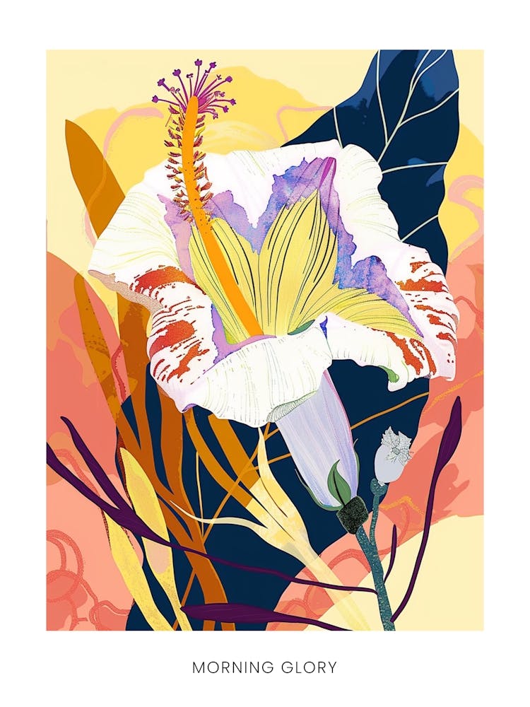 Colourful Flower Illustration Poster Morning Glory 6