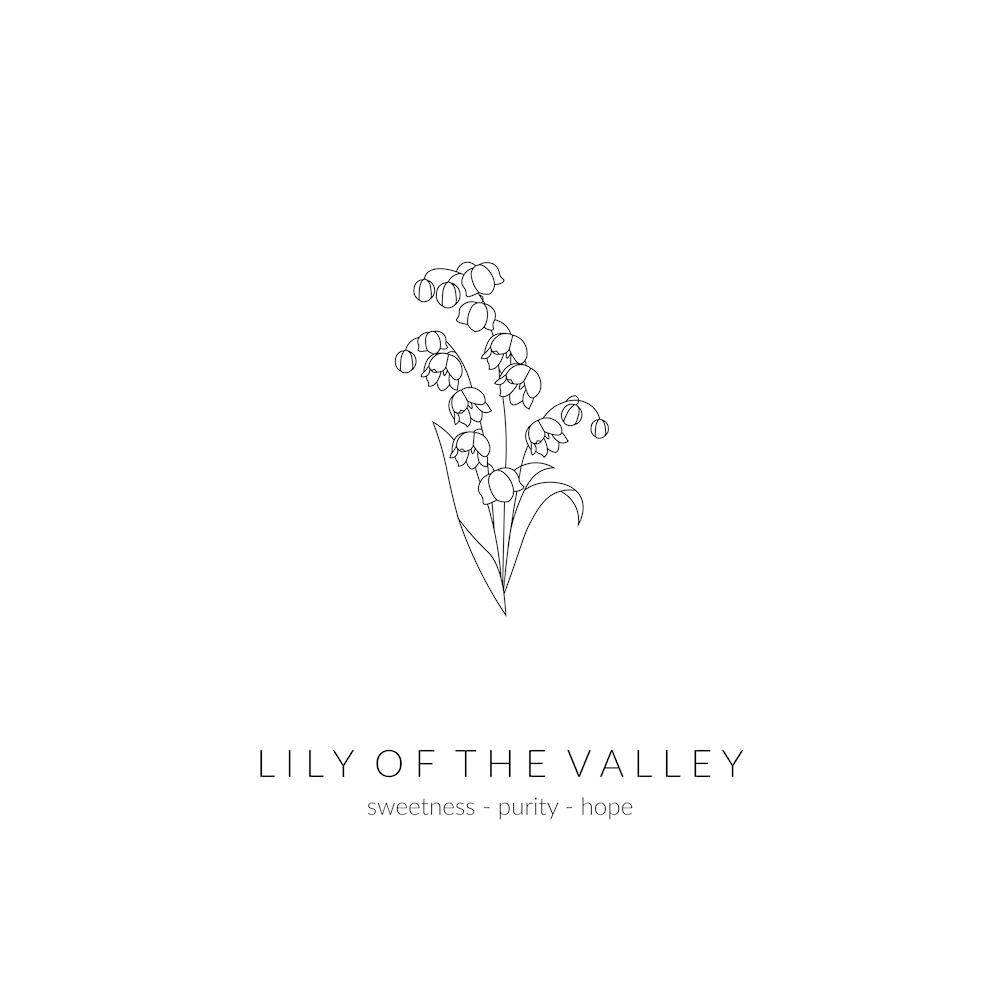 Lily Of The Valley Birth Flower Square