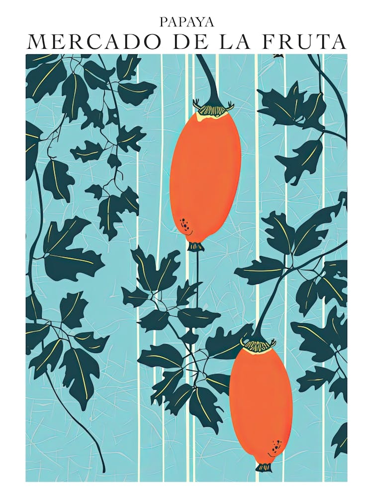 Mercado De La Fruta Papaya Illustration 4 Poster