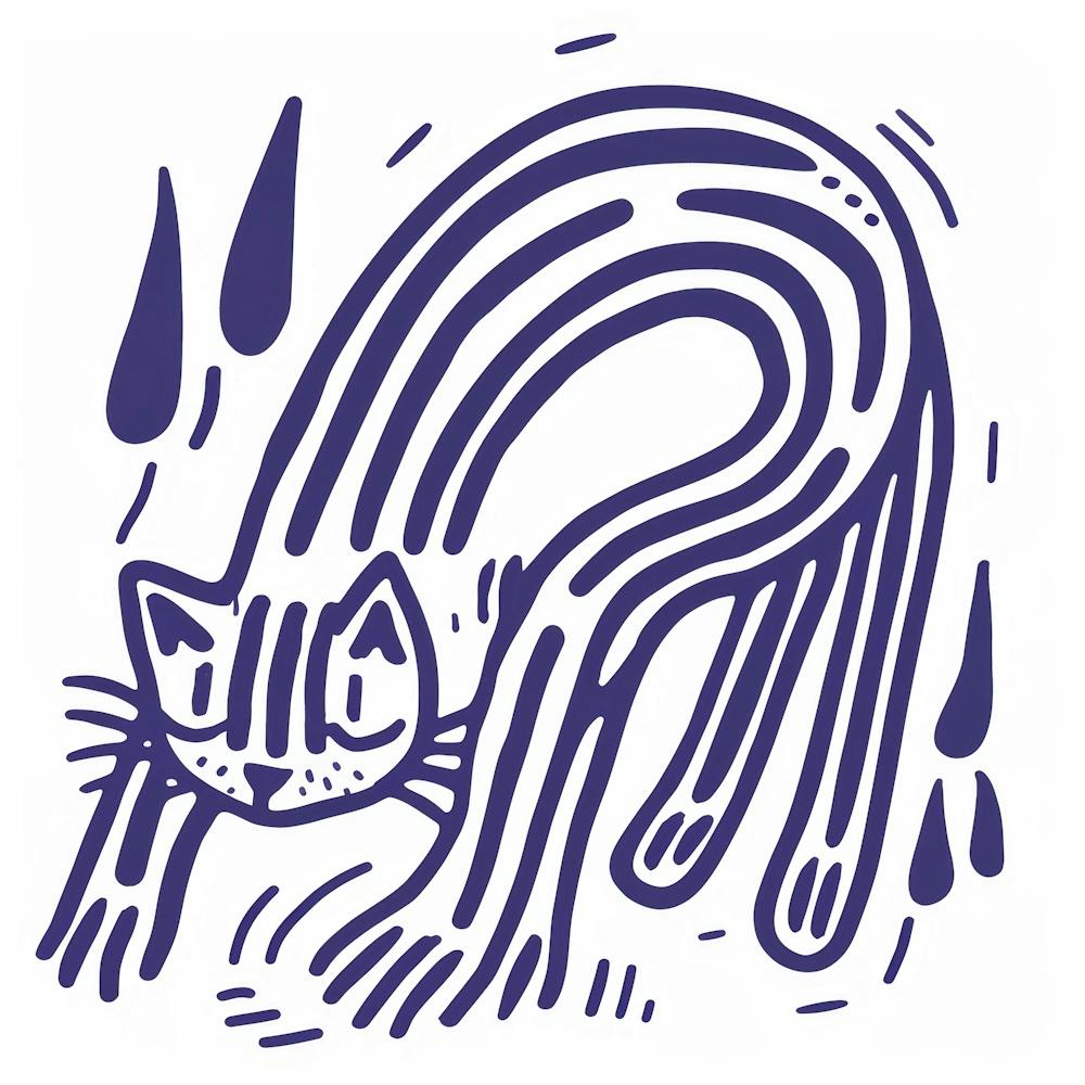 Chat Sous La Pluie