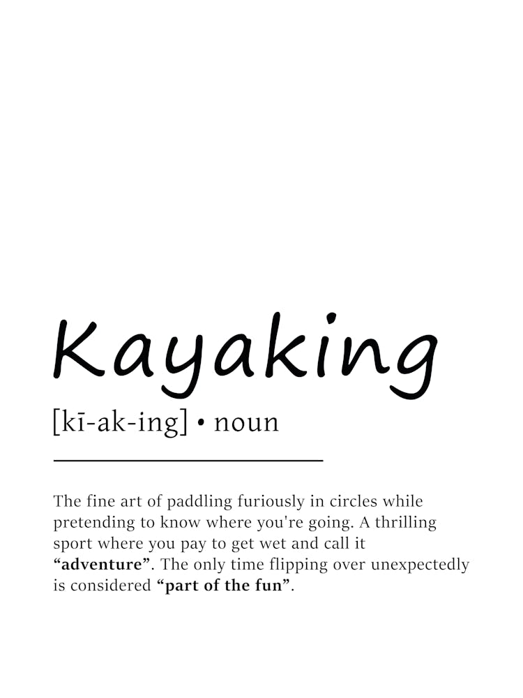 Kayaking Definition Poster - Dictionary
