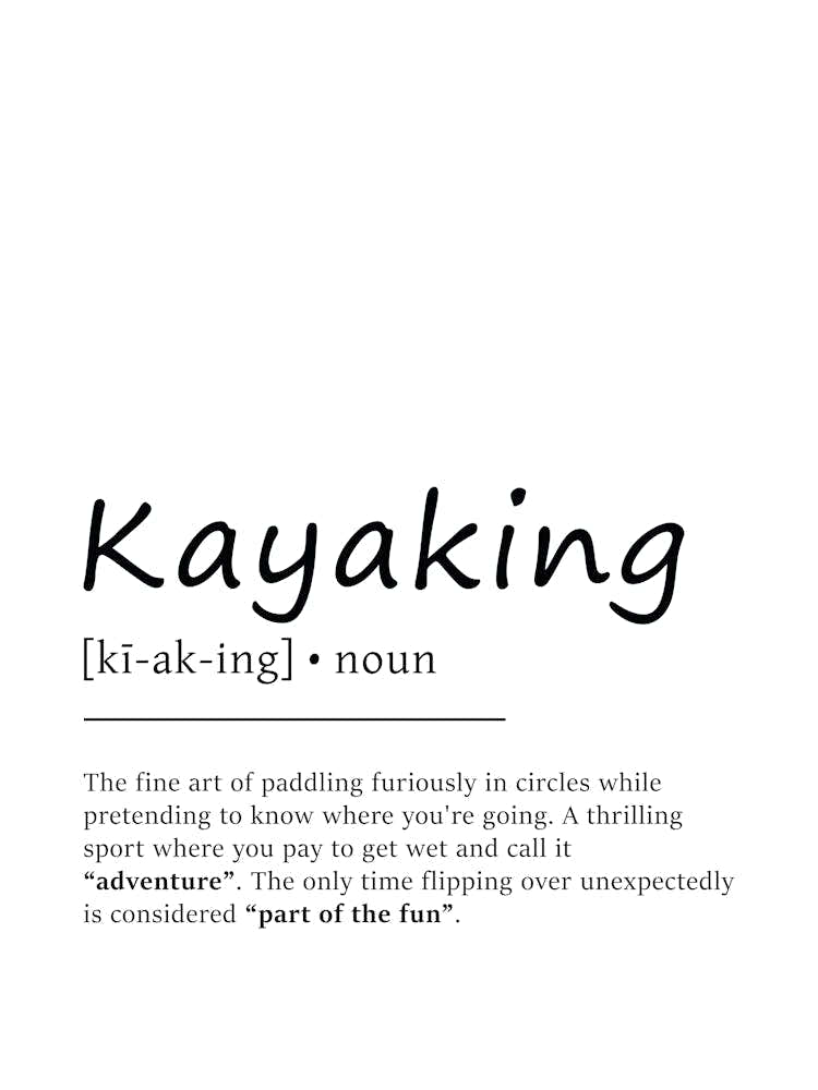 Kayaking Definition Poster - Dictionary