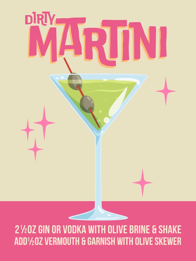 Dirty Martini Cocktail Print