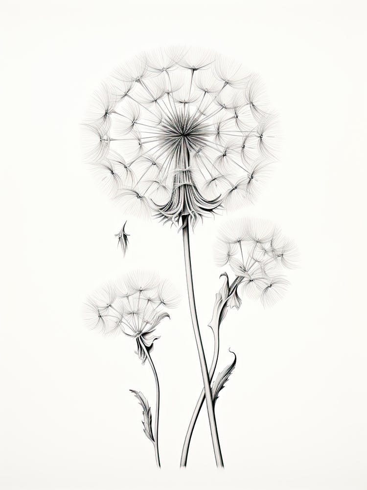Dandelions Flower Vintage Botanical 0