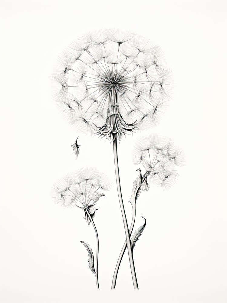 Dandelions Flower Vintage Botanical 0