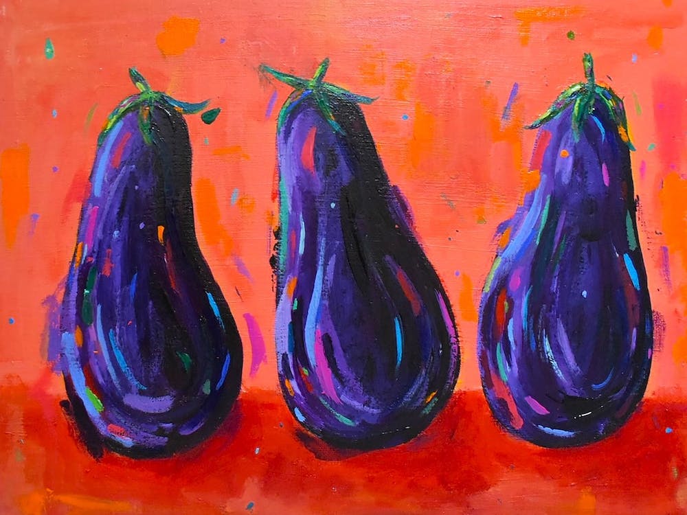Three Aubergines