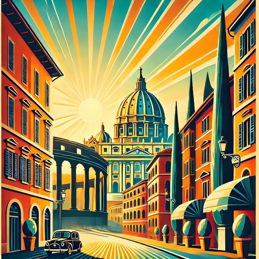 Eternal Rome Vintage Travel Poster
