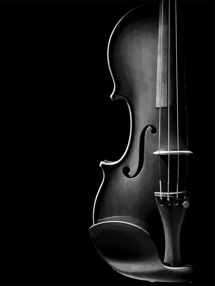 Violin Black White Line art Illustration