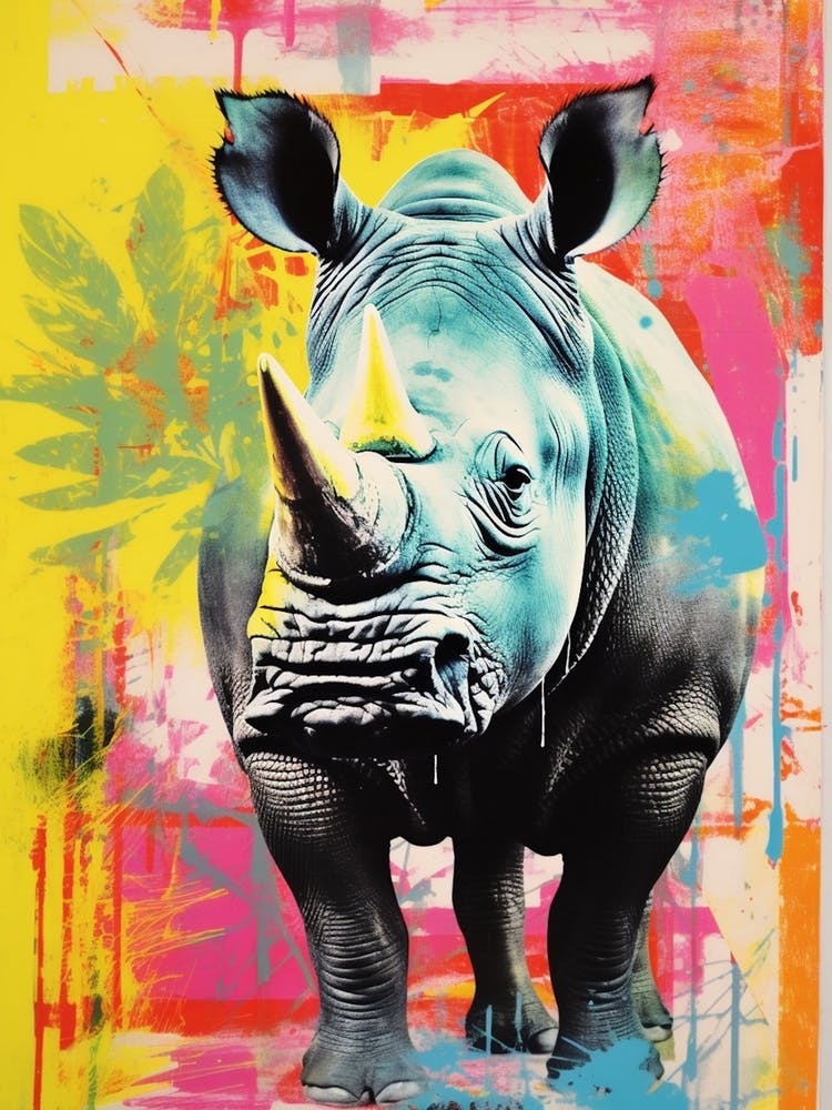 Rhino Pop Art Screen Print Inspired  2