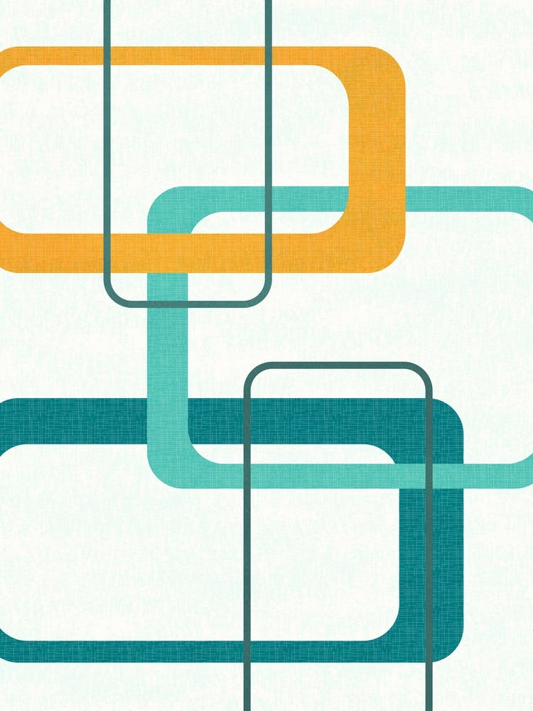 Retro Mid Century Atomic Age 23 Teal, Orange