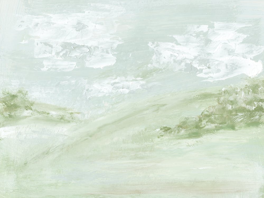 Daydreaming 4 - Abstract Trees Hills Day Landscape Painting