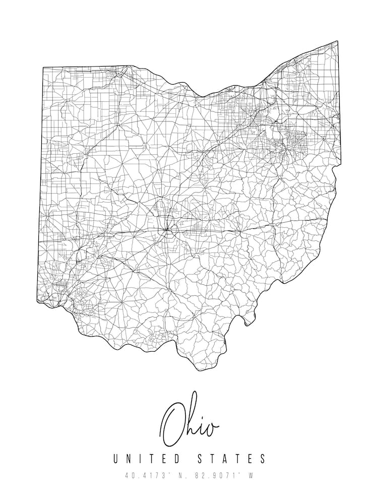 Ohio Minimal Street Map