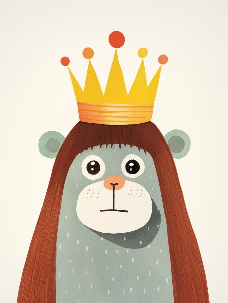 Little Orangutan 2 Wearing A Crown
