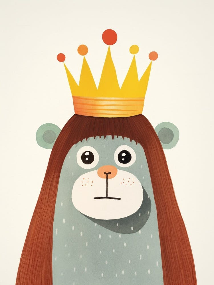 Little Orangutan 2 Wearing A Crown