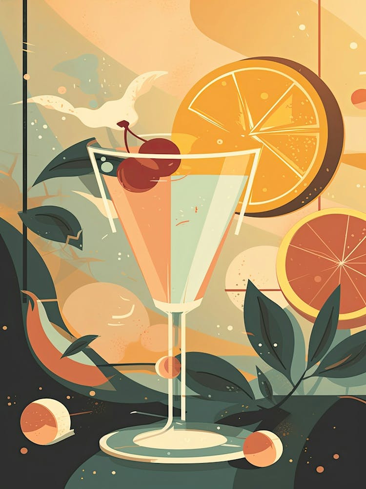 Tom Collins Cocktail Illustration 1