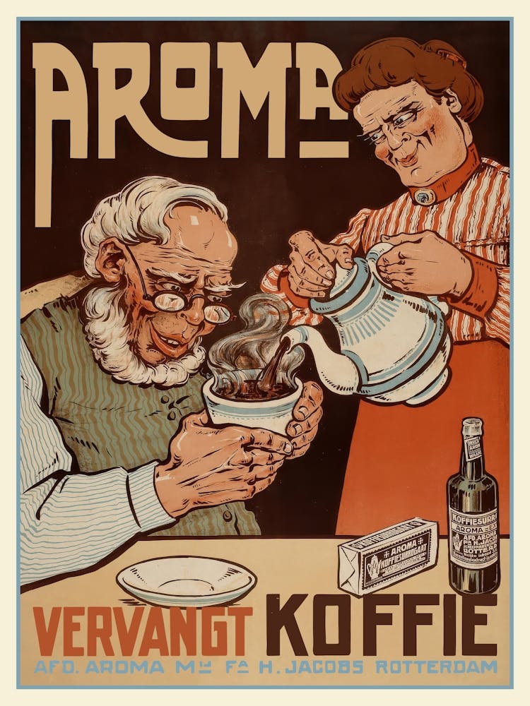 Dutch Coffee Poster — 1950s vintage kitchen wall art, retro Holland café print 2